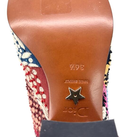 NEW Dior Diorage Patchwork Embroidered Beaded Peace Love Knee High Boots 36.5 - Picture 10 of 11